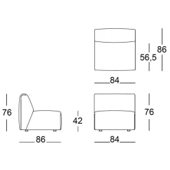 Costume Sofamodul 84x86x76cm