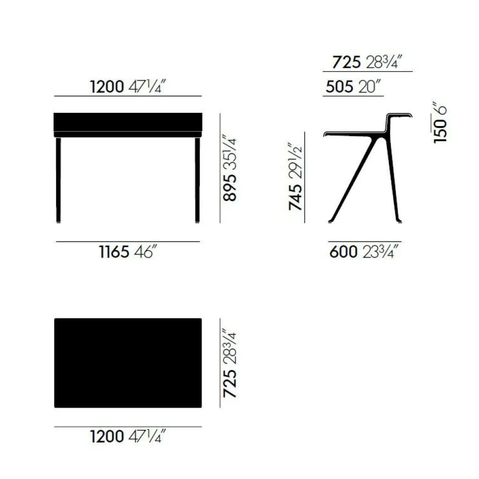 Courier Schreibtisch Gestell kreide
