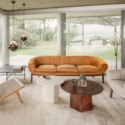 Croissant 3-Sitzer Sofa 230x88cm Leder