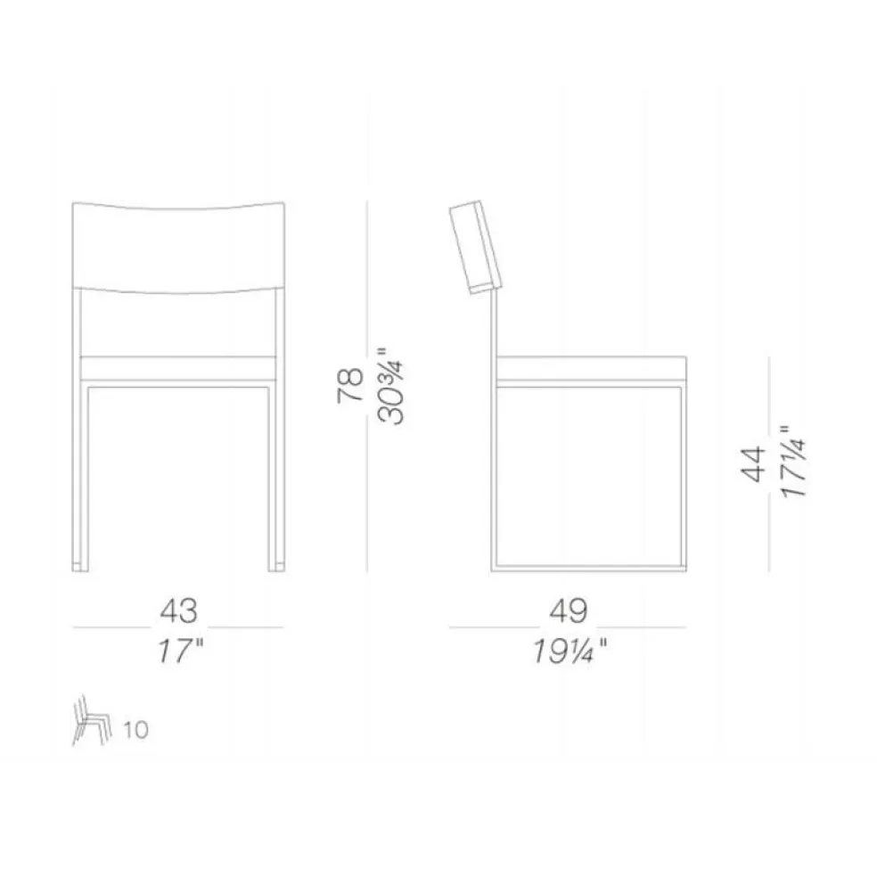 Cuba S56 Stuhl Sitzfläche Leder stapelbar