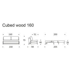 Cubed 160 Schlafsofa Eiche 168x98cm