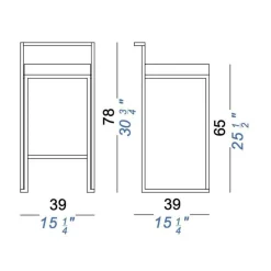 Cubo S62 Barhocker Sitzfläche Massivholz H65cm