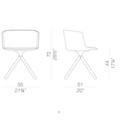 Cut S148 Armlehnstuhl Gestell schwarz gepolstert