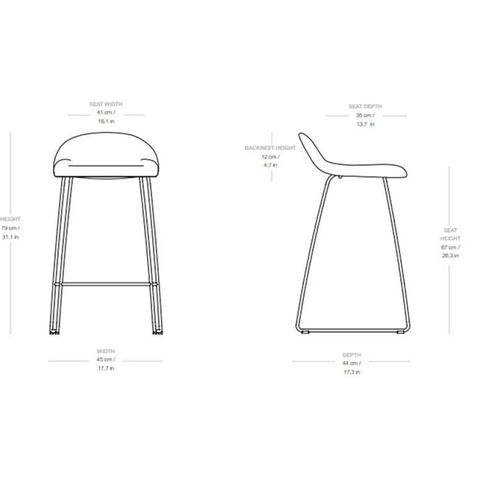 3D Barhocker gepolstert