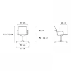 D1 Bürostuhl mit Armlehnen 4-beinig