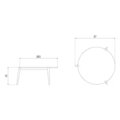D102 Søs Couchtisch Ø 85cm