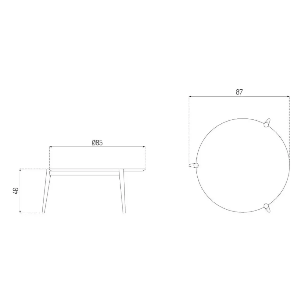 D102 Søs Couchtisch Ø 85cm