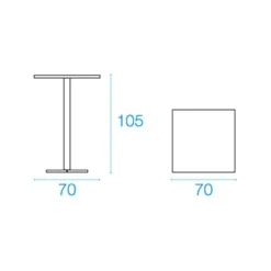 Darwin Outdoor Stehtisch 70x70x105cm