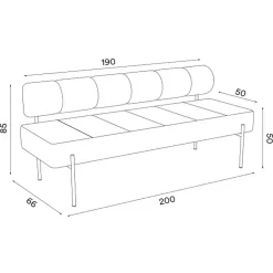 Daybed Dining Sofa Gestell schwarz