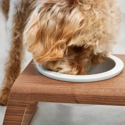 Desco Hundenapfständer Holz mit Porzellannäpfen M