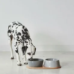 Doppio Hundenapf 2er Set mit Holztablett SM