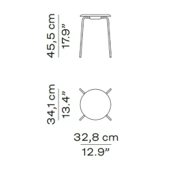 DOT™ Hocker Furnier Gestell Stahl verchromt