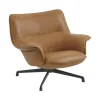 Doze Lounge Chair Low drehbar Leder