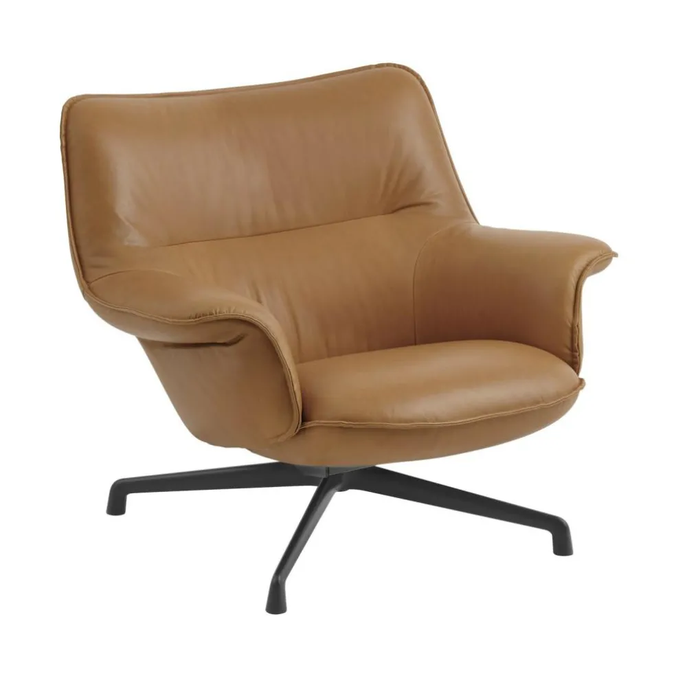 Doze Lounge Chair Low drehbar Leder