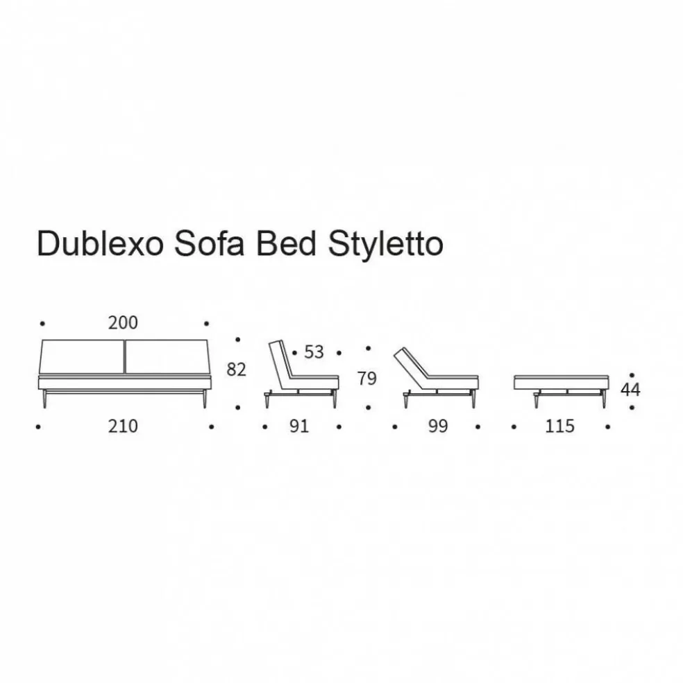 Dublexo Styletto Schlafsofa Holz dunkel 210x91cm