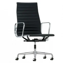 EA 119 Aluminium Chair Bürostuhl Leder Gestell verchromt
