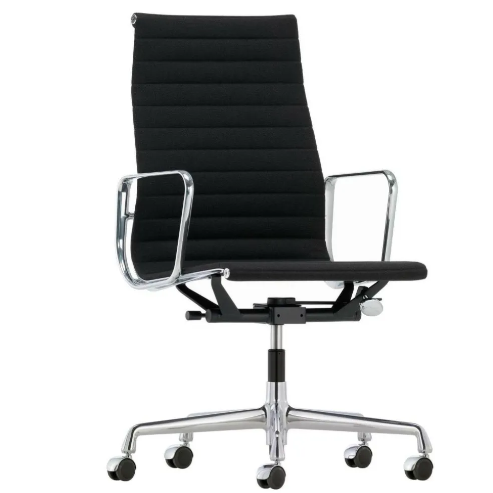 EA 119 Aluminium Chair Bürostuhl Stoff Gestell verchromt