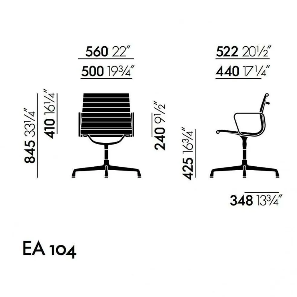EA 104 Aluminium Chair Gestell schwarz