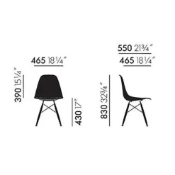 Eames Fiberglass Side Chair DSW Ahorn schwarz