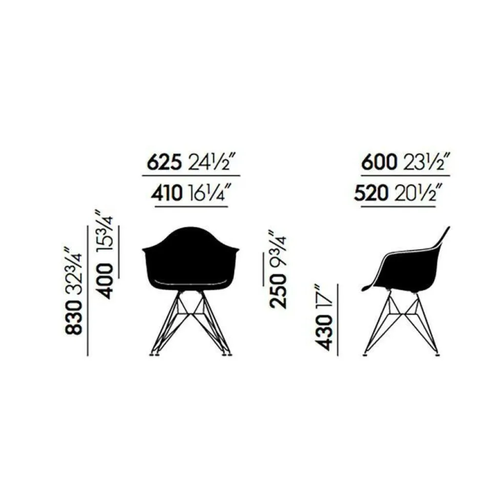 Eames Plastic Armchair DAR Gestell schwarz