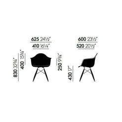 Eames Plastic Armchair DAW Gestell Esche