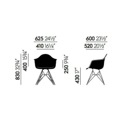 Eames Plastic Armchair DAR Gestell weiß