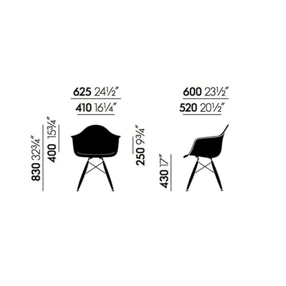 Eames Plastic Armchair DAW Ahorn gelblich
