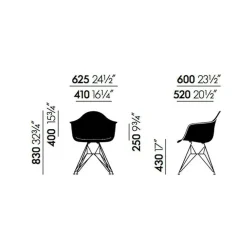 Eames Plastic Armchair DAR RE Gestell weiß