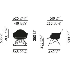 Eames Plastic Armchair LAR RE Gestell weiß