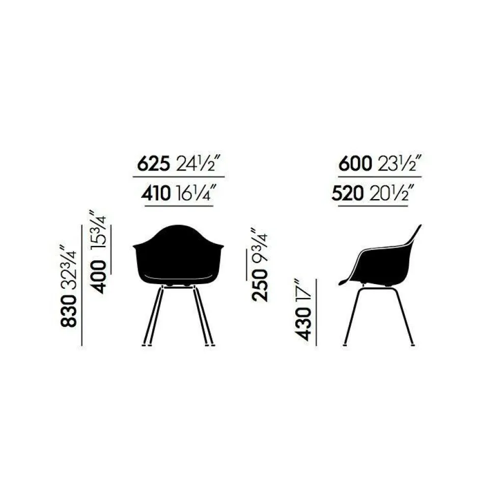 Eames Plastic Chair DAX RE Gestell schwarz