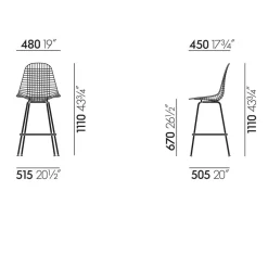 Eames Wire Barstuhl medium