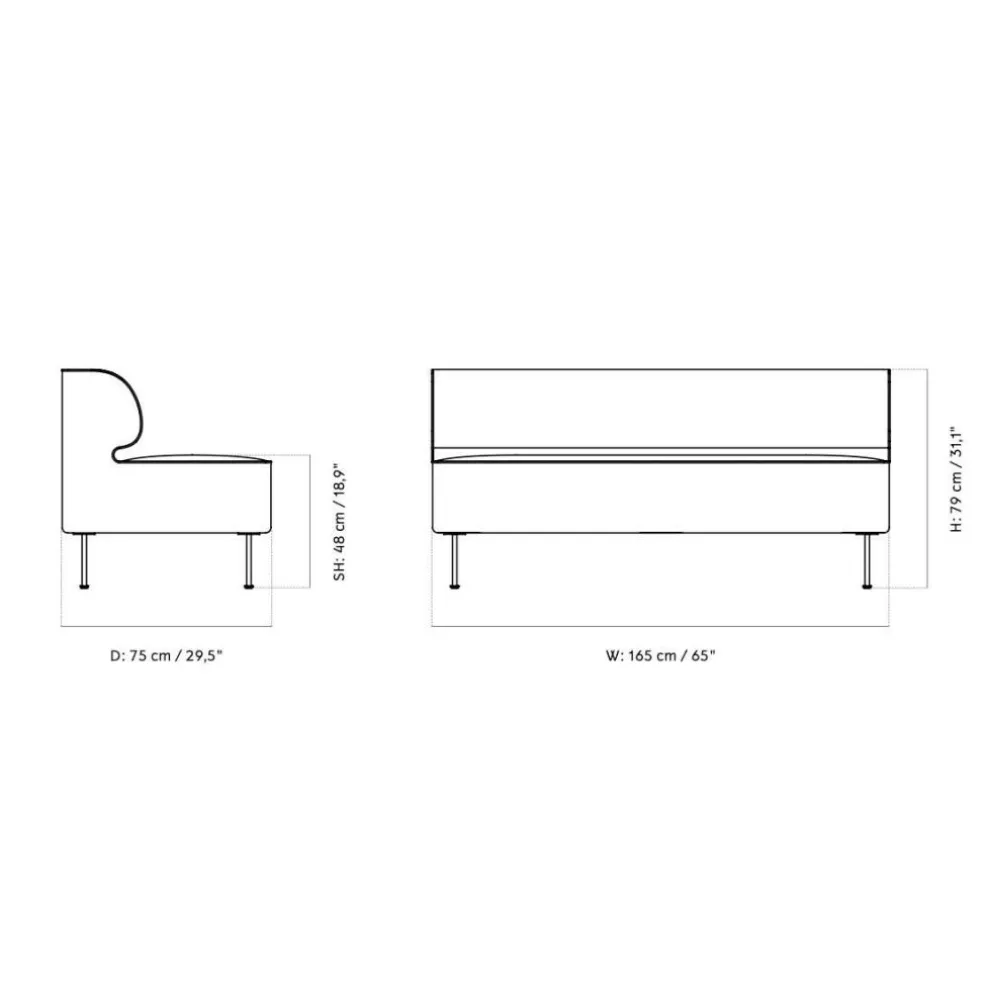 Eave Dining Sofa/Bank 165x75cm