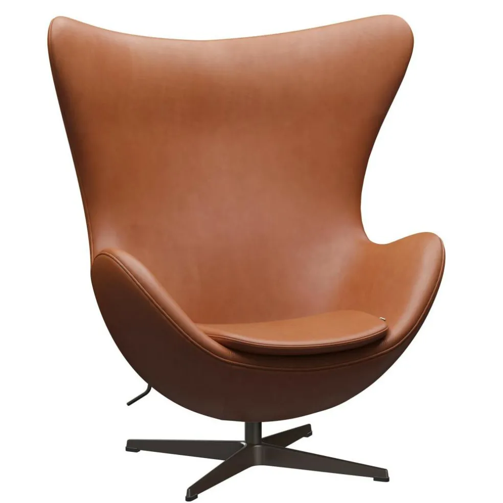Egg/ Das Ei™ Loungesessel Leder Gestell Braun Bronze