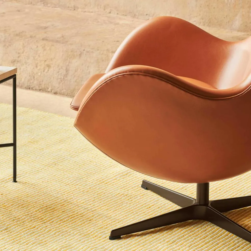 Egg/ Das Ei™ Loungesessel Leder Gestell Braun Bronze