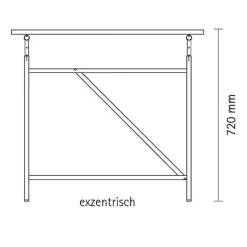 Eiermann 1 Tisch 160x80cm Gestell exzentrisch 110x66x66cm