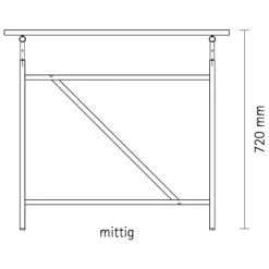 Eiermann 1 Tisch 160x80cm Gestell mittig 110x66x66cm