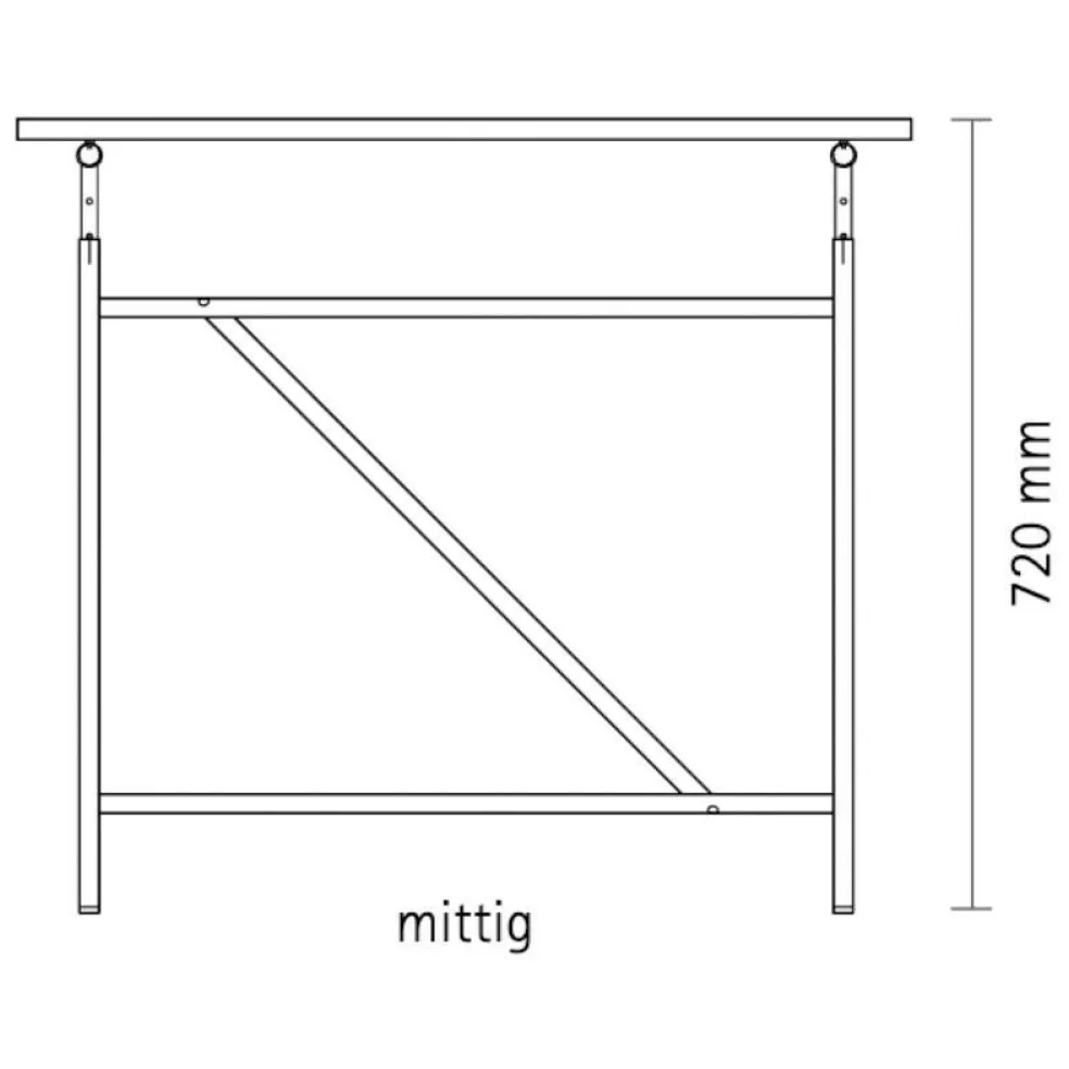 Eiermann 1 Tisch 180x90cm Gestell mittig 110x66x66cm