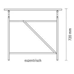 Eiermann 1 Tisch 200x90cm Gestell exzentrisch 110x66x78cm