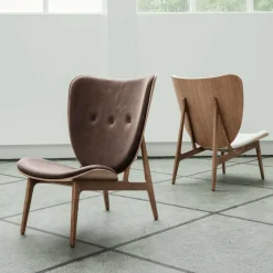 Elephant Lounge Sessel Leder Gestell geräucherte Eiche