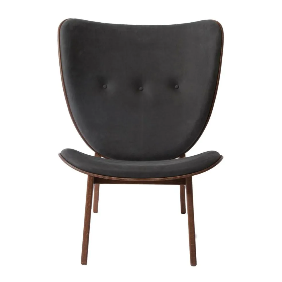 Elephant Lounge Sessel Leder Gestell dunkel gebeizte Eiche