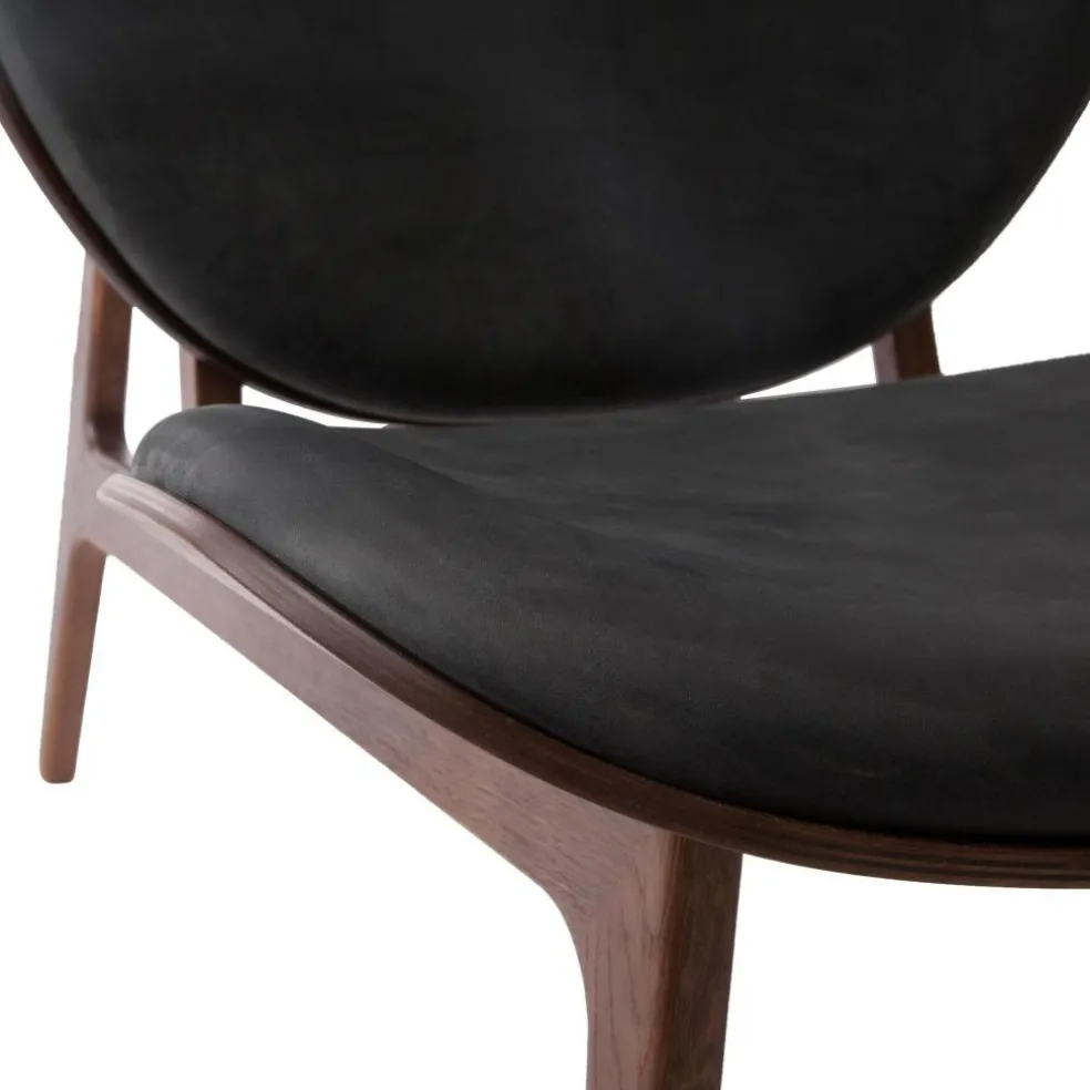 Elephant Lounge Sessel Leder Gestell dunkel gebeizte Eiche