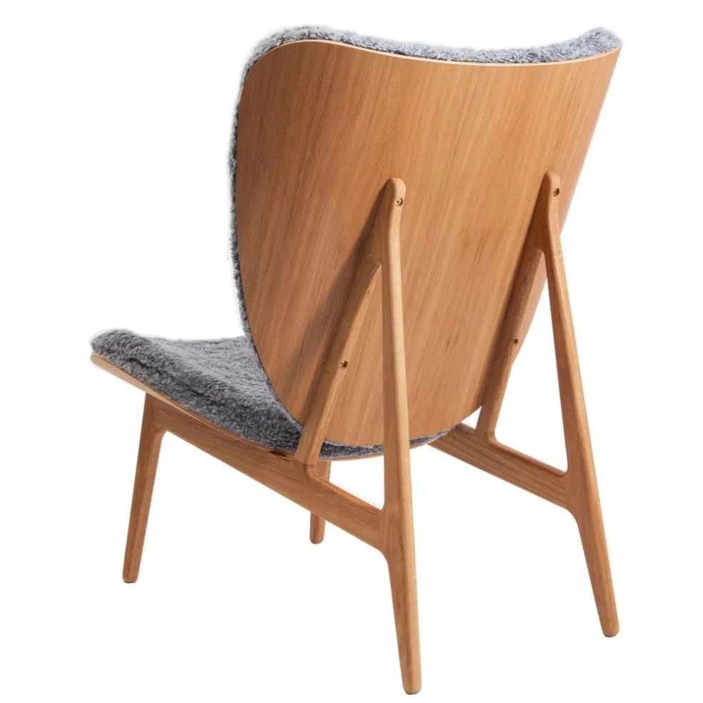 Elephant Lounge Sessel Schaffell Gestell geräucherte Eiche