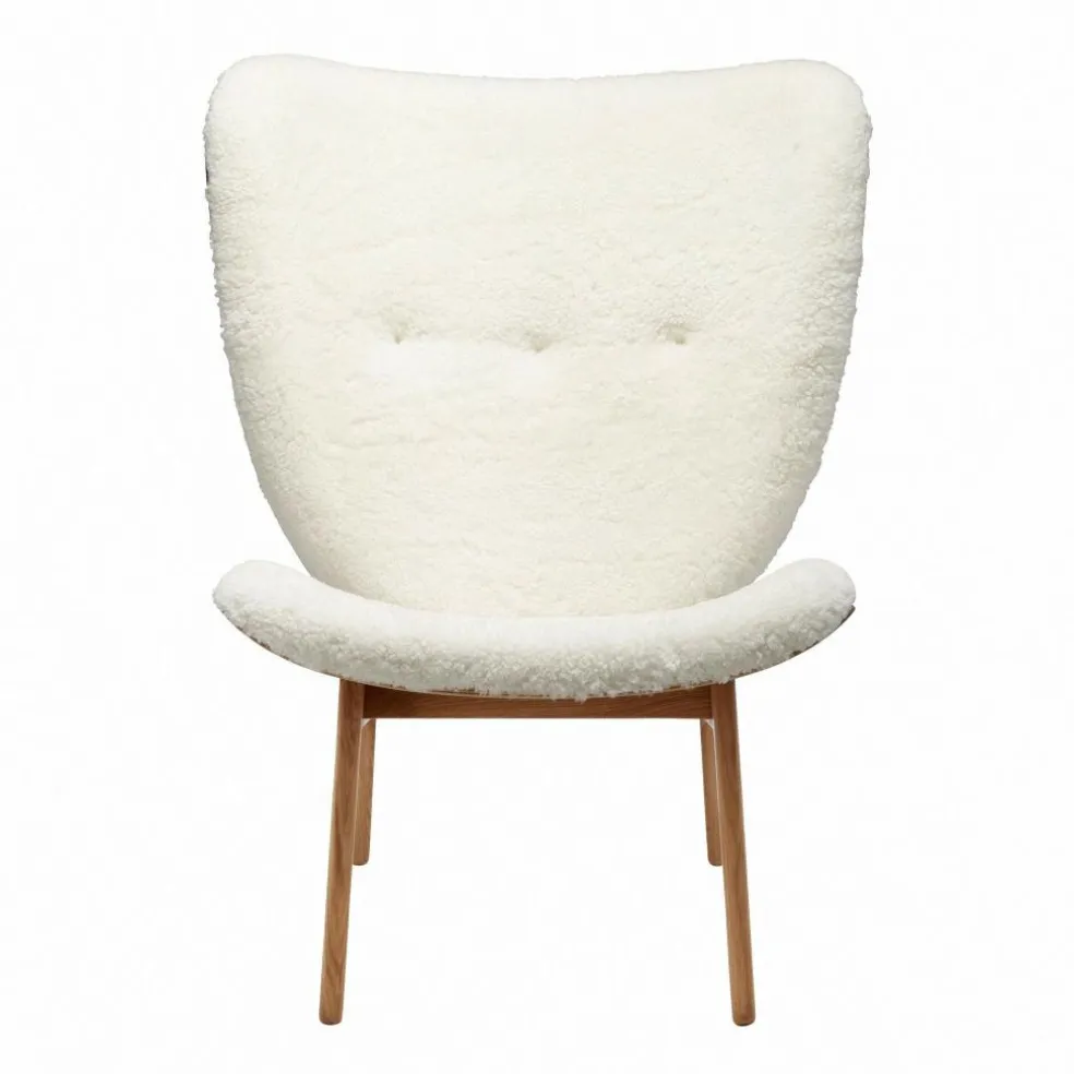 Elephant Lounge Sessel Schaffell Gestell geräucherte Eiche