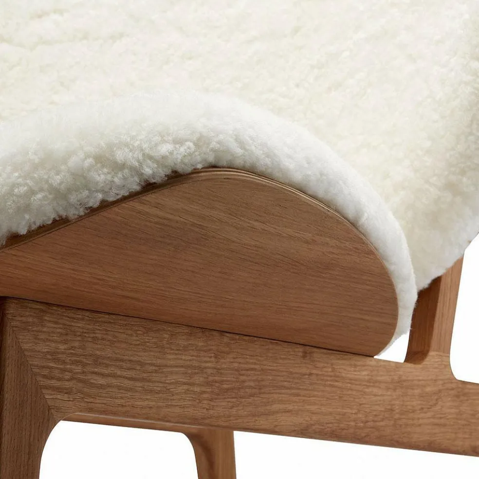 Elephant Lounge Sessel Schaffell Gestell geräucherte Eiche