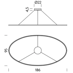 Ellisse Mega Downlight LED Pendelleuchte