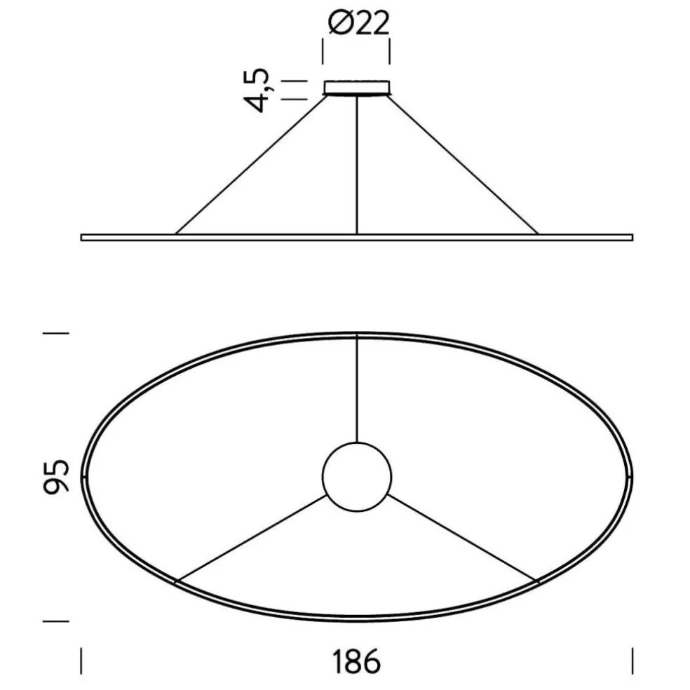 Ellisse Mega Downlight LED Pendelleuchte