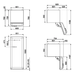 FAB28 Multicolour Kühlschrank mit Gefrierfach