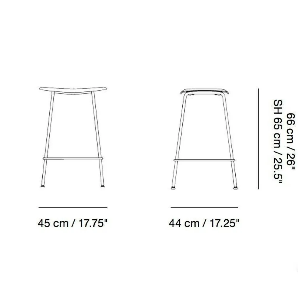 Fiber Barhocker 65cm Leder