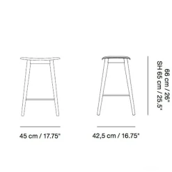 Fiber Barhocker mit Holzgestell 65cm