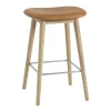 Fiber Barhocker mit Holzgestell 65cm Leder
